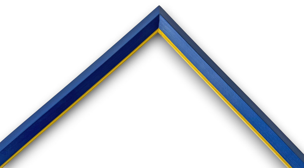 Mistral Bis, Bleu pierre filet jaune vif