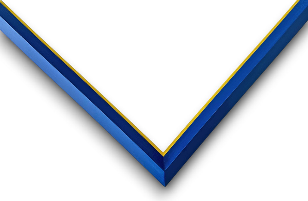 Mistral Bis, Bleu pierre filet jaune vif