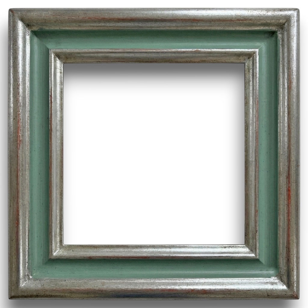 Fina L: 25 mm / H: 20 mm  Argent creux vieux vert